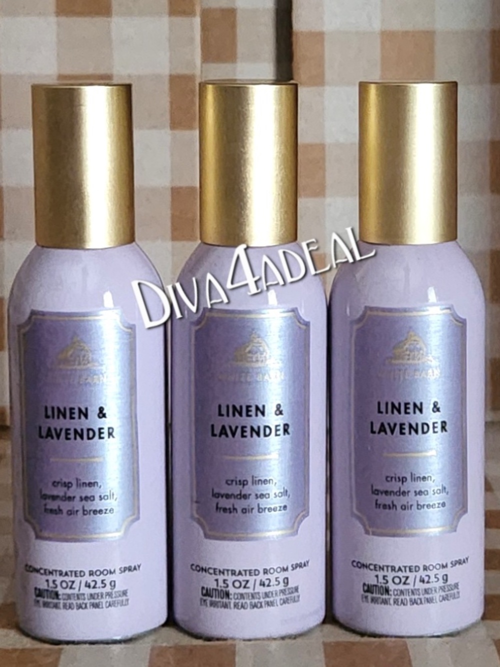3X Bath & Body Works LAVENDER & LINEN Concentrated Room Sprays